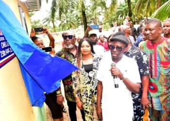 HON.VINCENT JOB, COMMISSIONS MOTOR PARK, POLICE STATION, CORPERS LODGE, PROMISES MORE DEVELOPMENTAL PROJECTS.