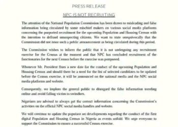 NPC Denies Ongoing Recruitment