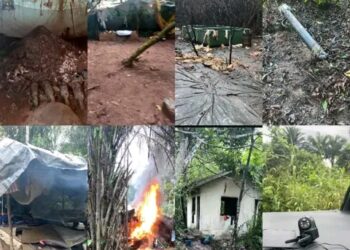 NIGERIAN ARMY TROOPS CAPTURE ARTILLERY PROJECTILE LAUNCHERS FROM IPOB/ESN CAMP IN ANAMBRA