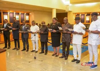 LET POSTERITY REMEMBER YOU FOR WHAT IS GOOD, GOV FUBARA CHARGES RE-SWORN-IN COMMISSIONERS