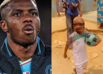 Osimhen Gifts Little Boy N2.5M for Putting on His Face Mask