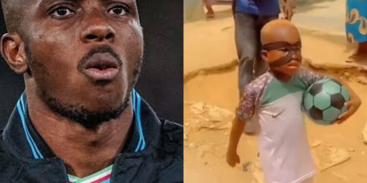 Osimhen Gifts Little Boy N2.5M for Putting on His Face Mask