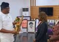 ARIOLU PRESENTS A BRAND NEW SAXOPHONE TO JENNIFER OKOCHA
