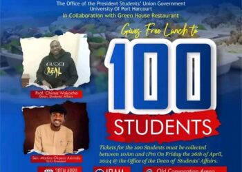 UNIPORT SUG President Gives Free Lunch to Students