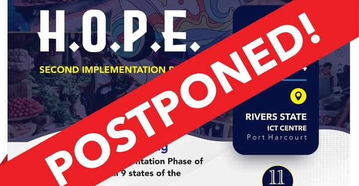 NDDC Postpones Project HOPE