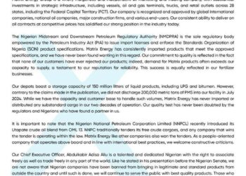 Matrix Energy Denies Importing from Malta, Russia