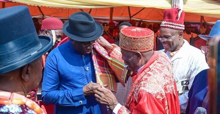 Goodluck Jonathan Conferred With Chieftaincy Title in Etche