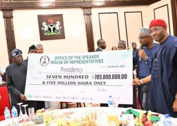 Reps Present N705m Cheque to Tinubu for Vulnerable Nigerians