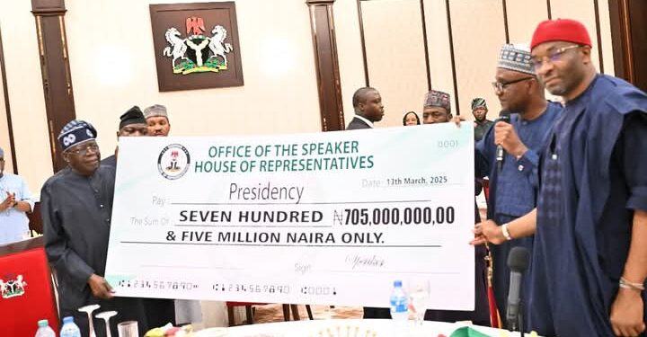 Reps Present N705m Cheque to Tinubu for Vulnerable Nigerians