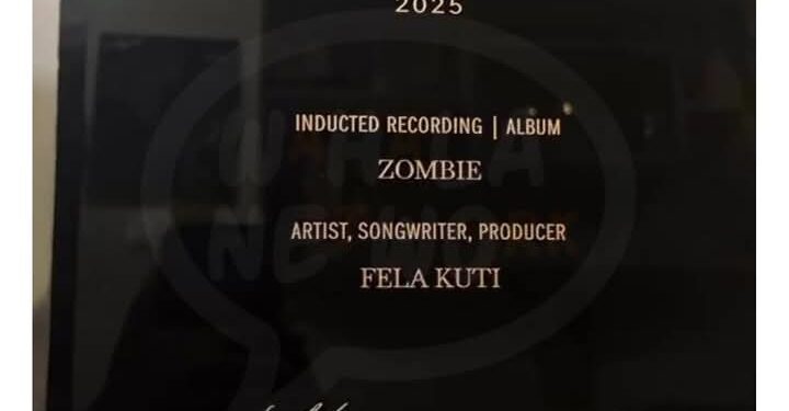 Fela Kuti Inducted into 2025 Grammy Hall of Fame for Iconic Album “Zombie”