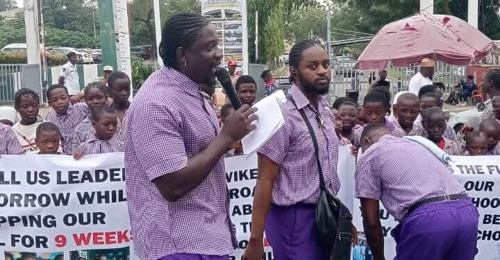 VDM Stages Protest at Wike’s Residence Over Prolonged FCT Teachers’ Strike