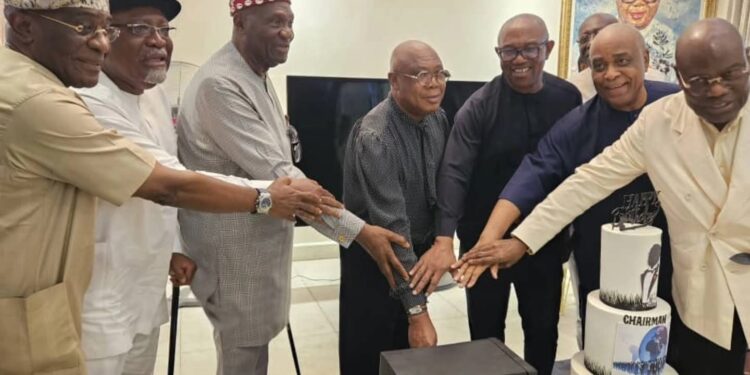 Peter Obi in Port Harcourt for Philanthropist Mac Oruche’s 72nd Birthday, Endorses ₦100m Nursing School Donation