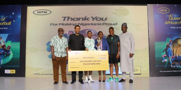 MTN Gifts Super Falcons N150m, Hosts Victory Reception in Lagos