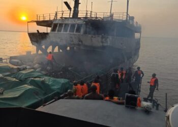 BREAKING: Navy Rescues 20 From Burning Vessel