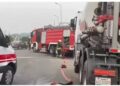 Fuel-Laden Tanker Falls at Nkpogu Junction, Firefighters Avert Disaster