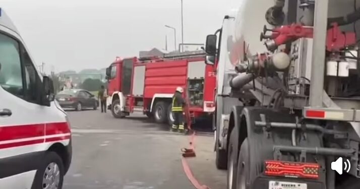 Fuel-Laden Tanker Falls at Nkpogu Junction, Firefighters Avert Disaster