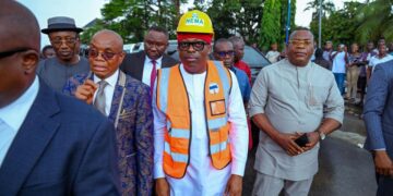 Rivers: Fubara Visits Collapsed Building Site, Commends Rescue Efforts