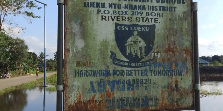 Flooding Renders Community Secondary School Lueku Inaccessible, Stakeholders Seek Rivers Govt Intervention
